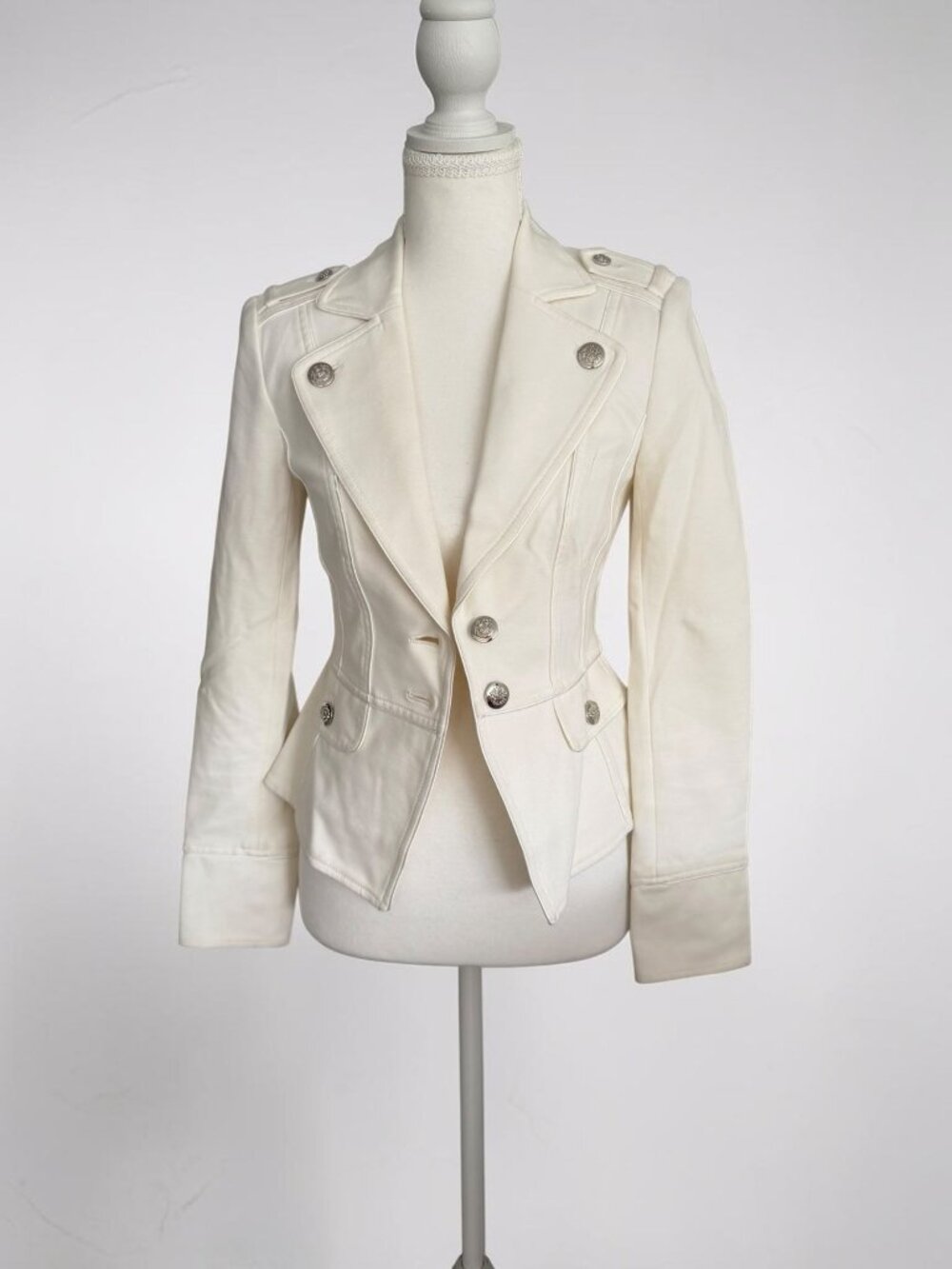 WHITE HOUSE BLACK MARKET Off White Button Jacket Blazer Size 00